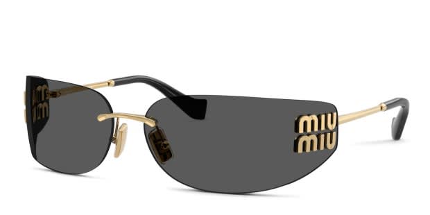 Miu Miu MUA51S gold frame with dark grey lenses. Lenses  display picture 1