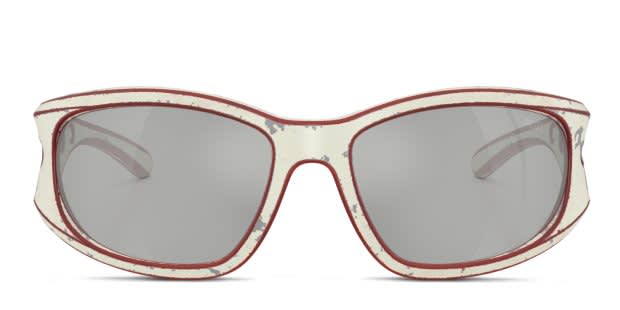 Diesel DL3012U white , red frame with mirrored silver lenses