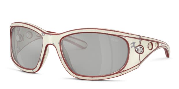 Diesel DL3012U white , red frame with mirrored silver lenses