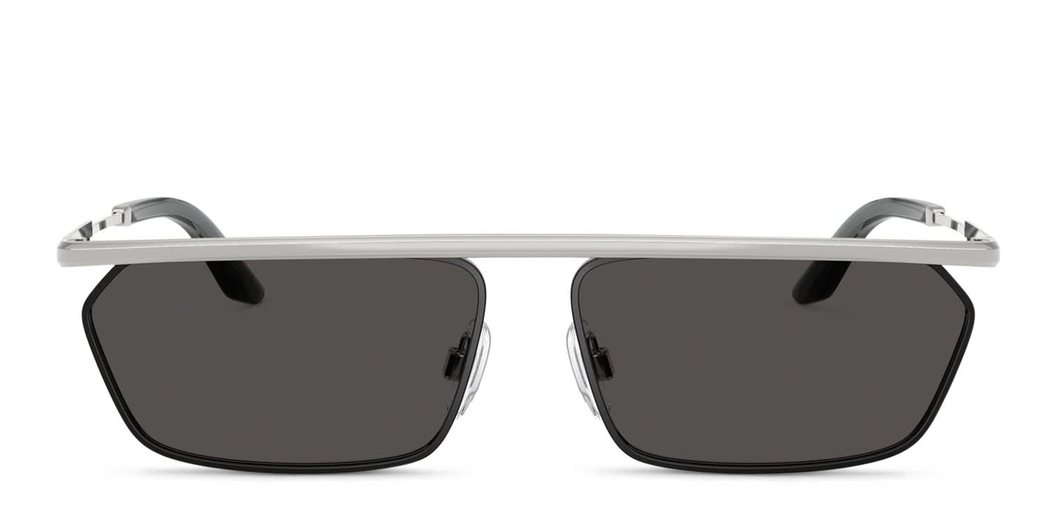 Burberry BE3163 gray frame with dark grey lenses. Lenses provide