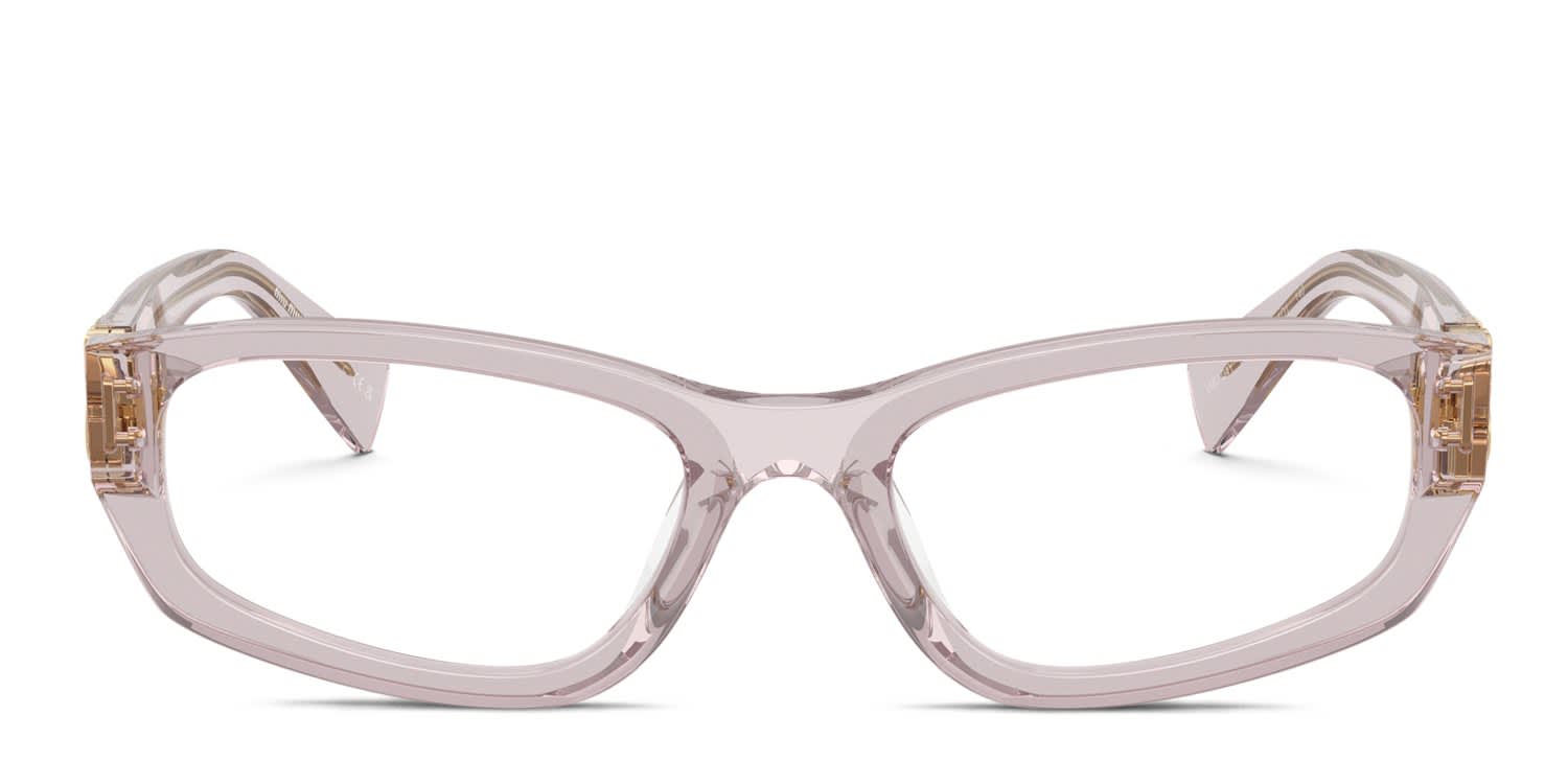Miu Miu MU04YV Pink, Clear glasses - Pink / Clear - Frontal View