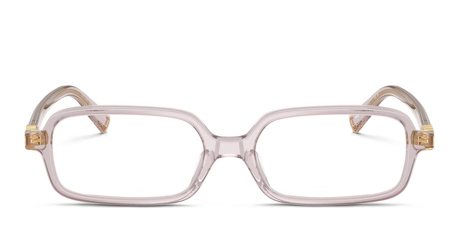 Miu Miu MU01YV Pink, Clear glasses - Pink / Clear - Frontal View
