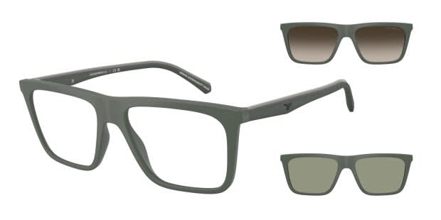 Emporio Armani EA4258 w/Clip-On Green Prescription Eyeglasses