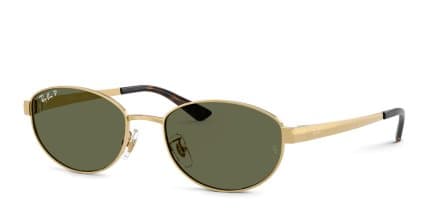 Ray-Ban RB3774D Gold, Green glasses - Gold / Green - Angle View