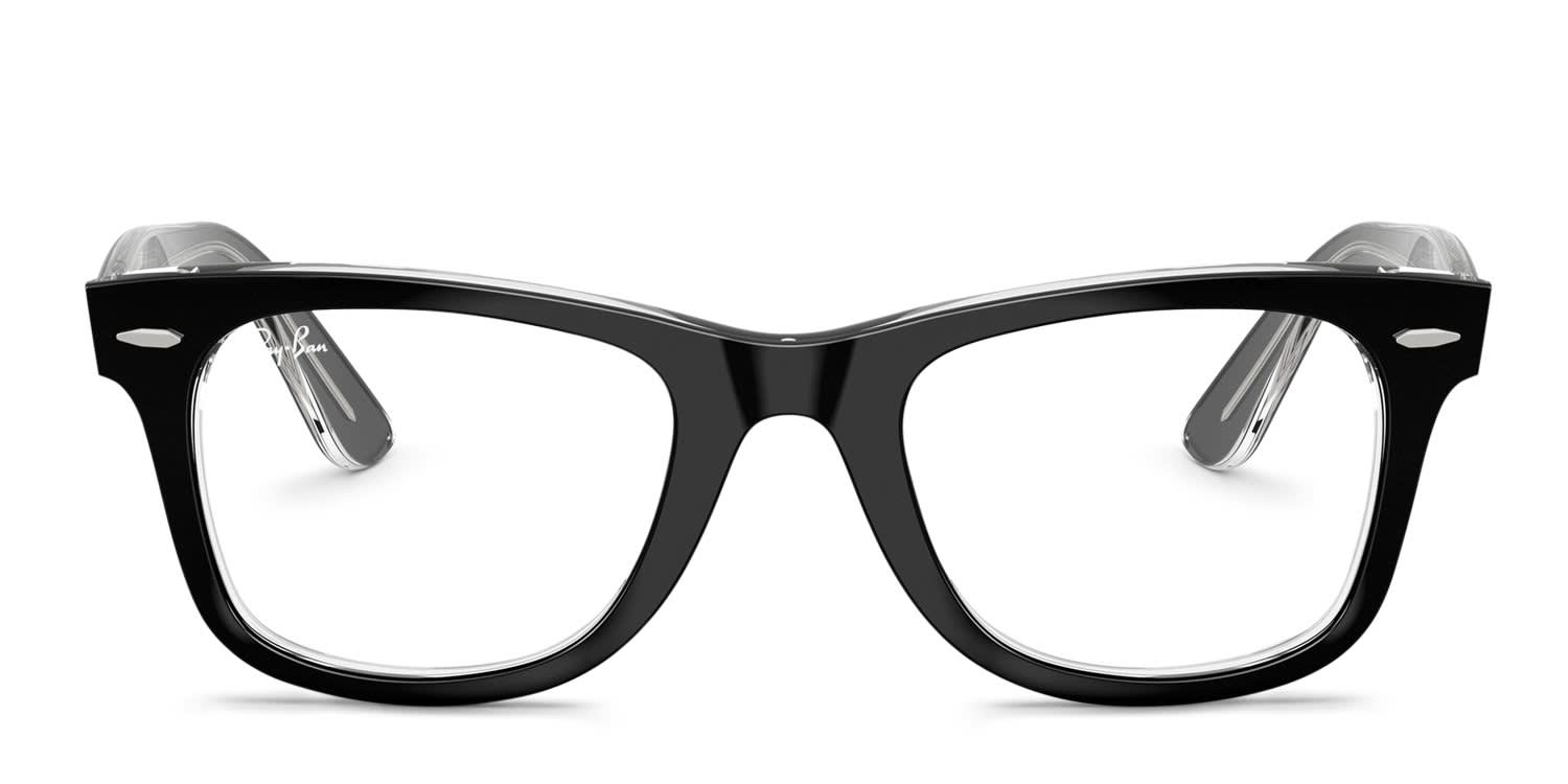 Ray-Ban RX4340V Wayfarer Ease Black, Clear glasses - Black / Clear - Frontal View