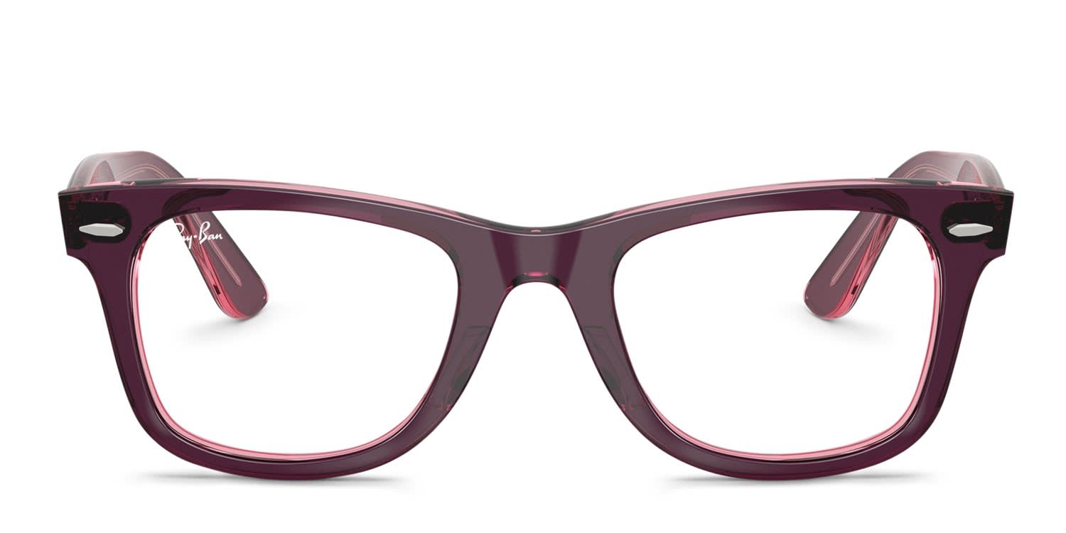 Ray-Ban RX4340V Wayfarer Ease Purple, Clear, Pink glasses - Purple / Clear / Pink - Frontal View