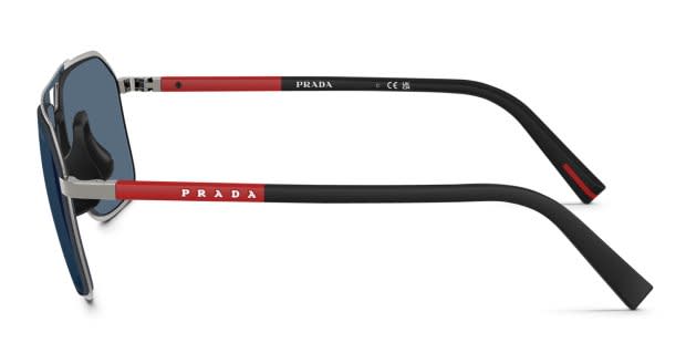 Prada Linea Rossa PSB51S gunmetal frame with dark blue lenses