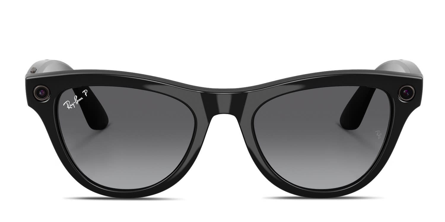 Ray-Ban Meta AI Glasses RW4014 (Gen 2.0) Skyler Shiny Black, Gray glasses - Shiny Black / Gray - Frontal View