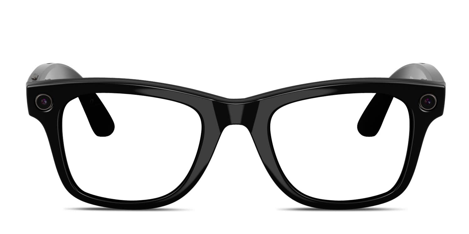 Ray-Ban Meta AI Glasses (Gen 2.0) Wayfarer RW4012 Transitions Shiny Black glasses - Shiny Black - Frontal View