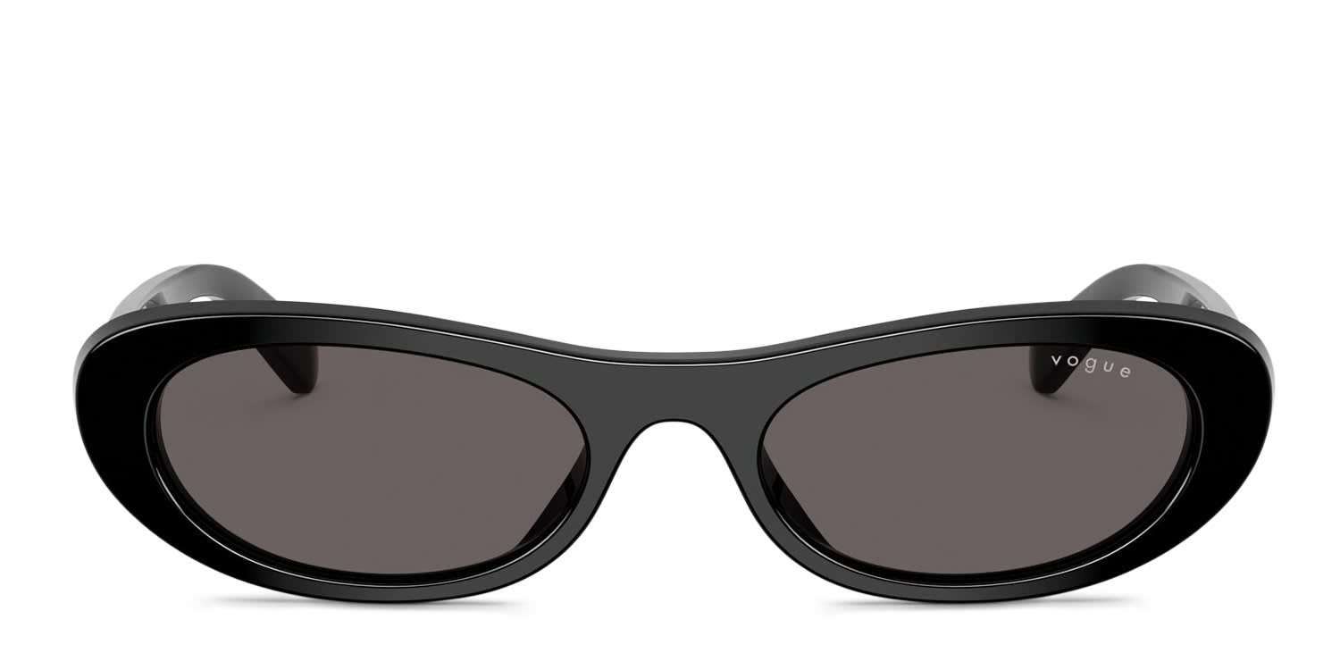 Vogue VO5675S black frame with dark grey polarized lenses. Lenses