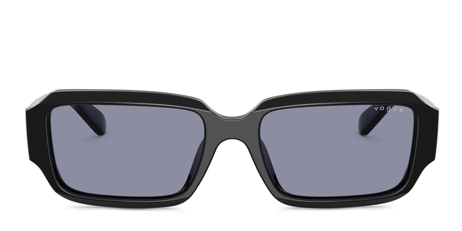 Vogue VO5675S black frame with dark grey polarized lenses. Lenses