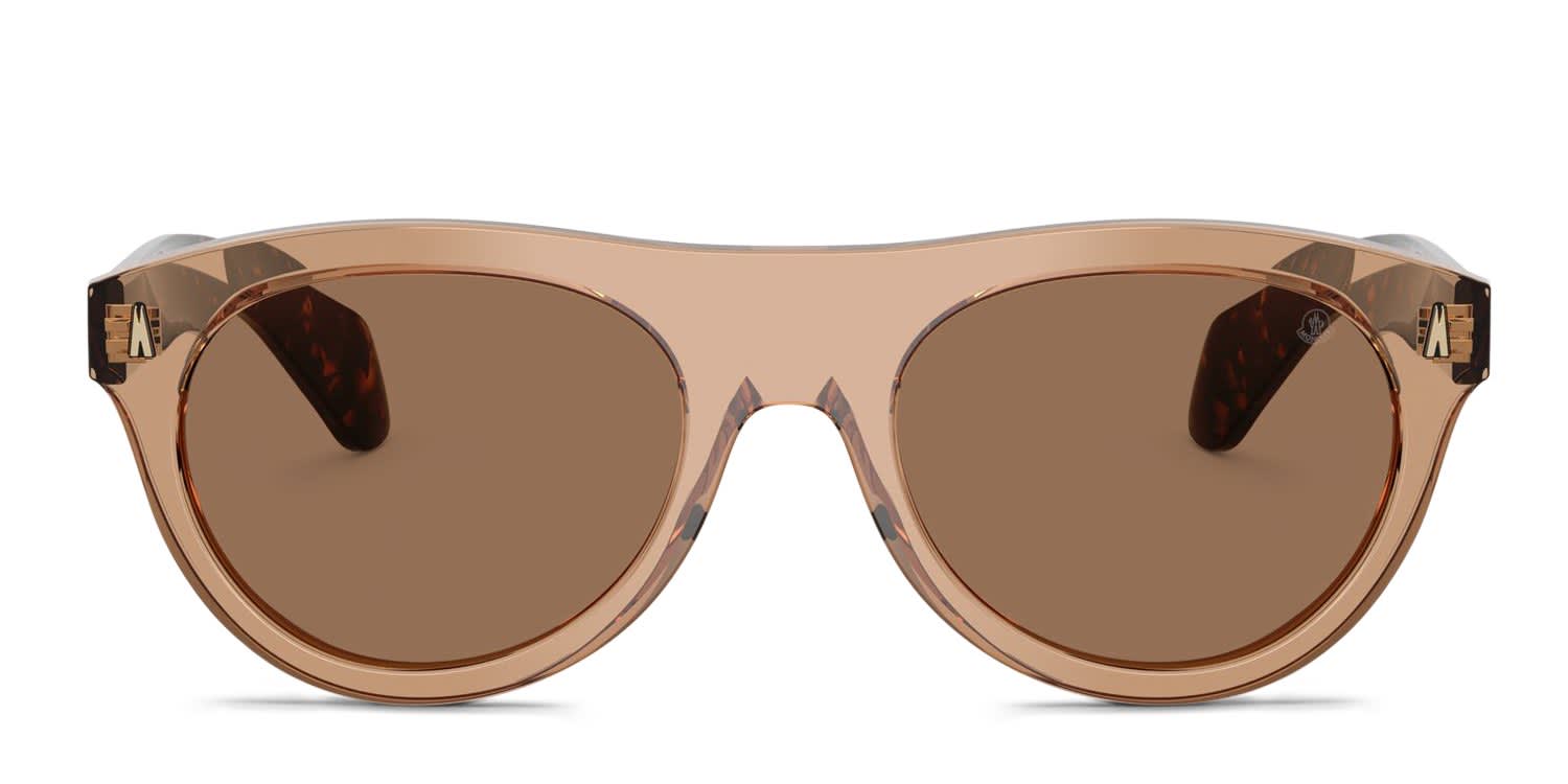 Moncler ME6022U Splash Clear, Brown glasses - Clear / Brown - Frontal View
