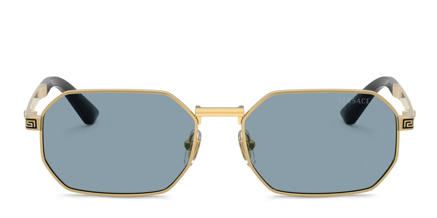 Versace VE2297 Gold, Blue glasses - Gold / Blue - Frontal View