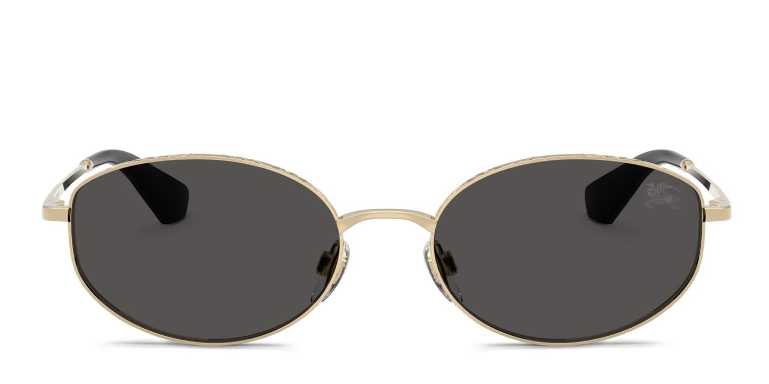 Burberry BE3169 gold frame with dark brown lenses. Lenses provide