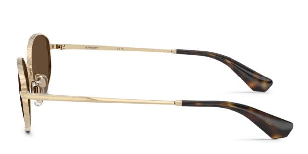 Burberry BE3169 gold frame with dark brown lenses. Lenses provide