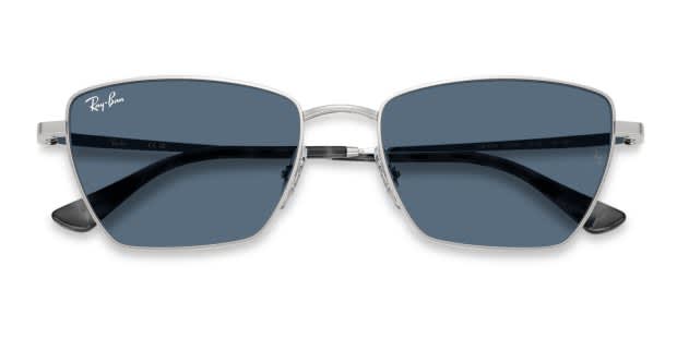Ray-Ban RB3783 silver frame with dark blue lenses. Lenses provide