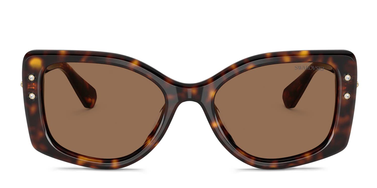 Swarovski SK6059 tortoise frame with dark brown lenses. Lenses