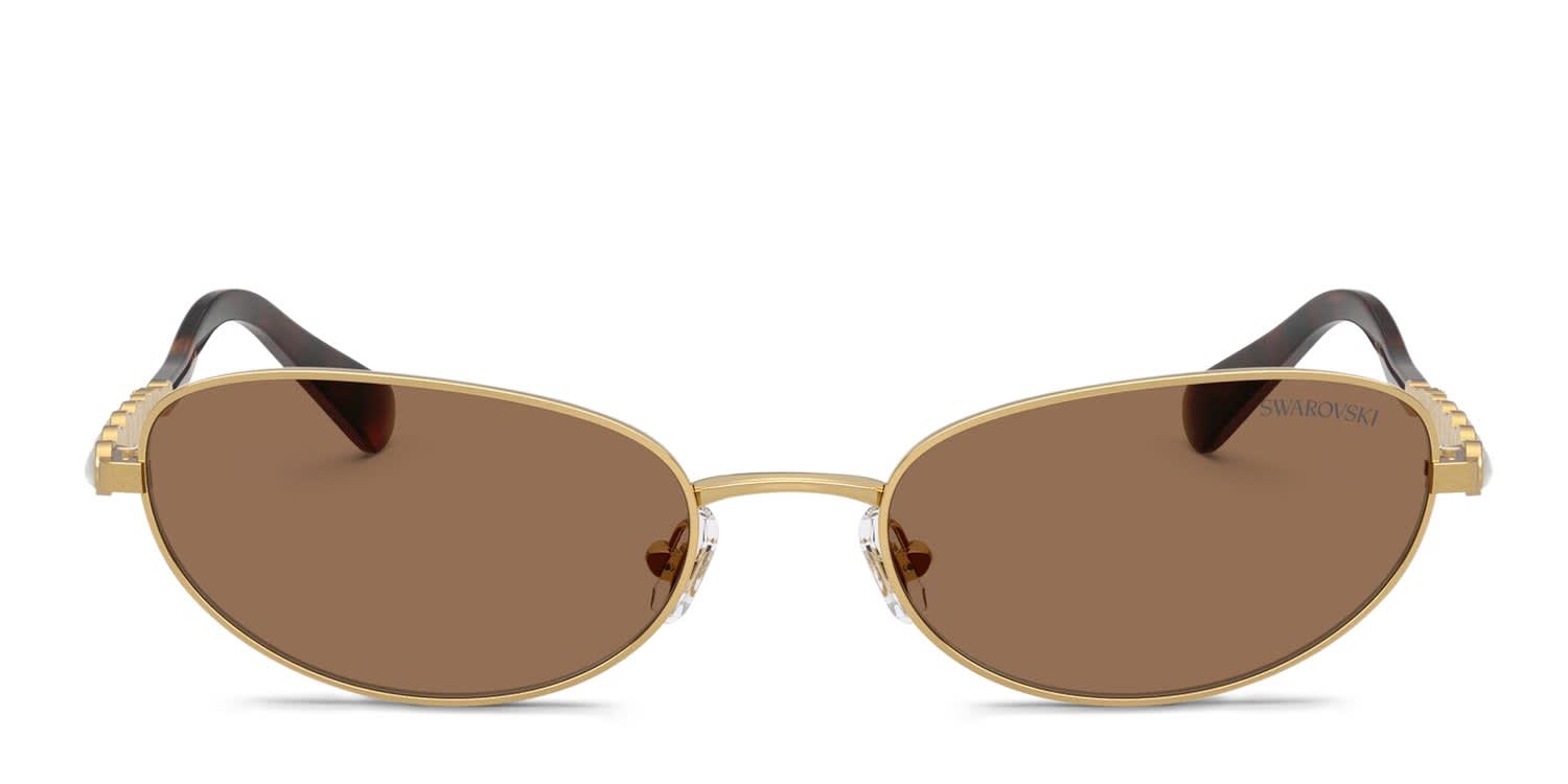 Swarovski SK7044 Gold, Brown glasses - Gold / Brown - Frontal View
