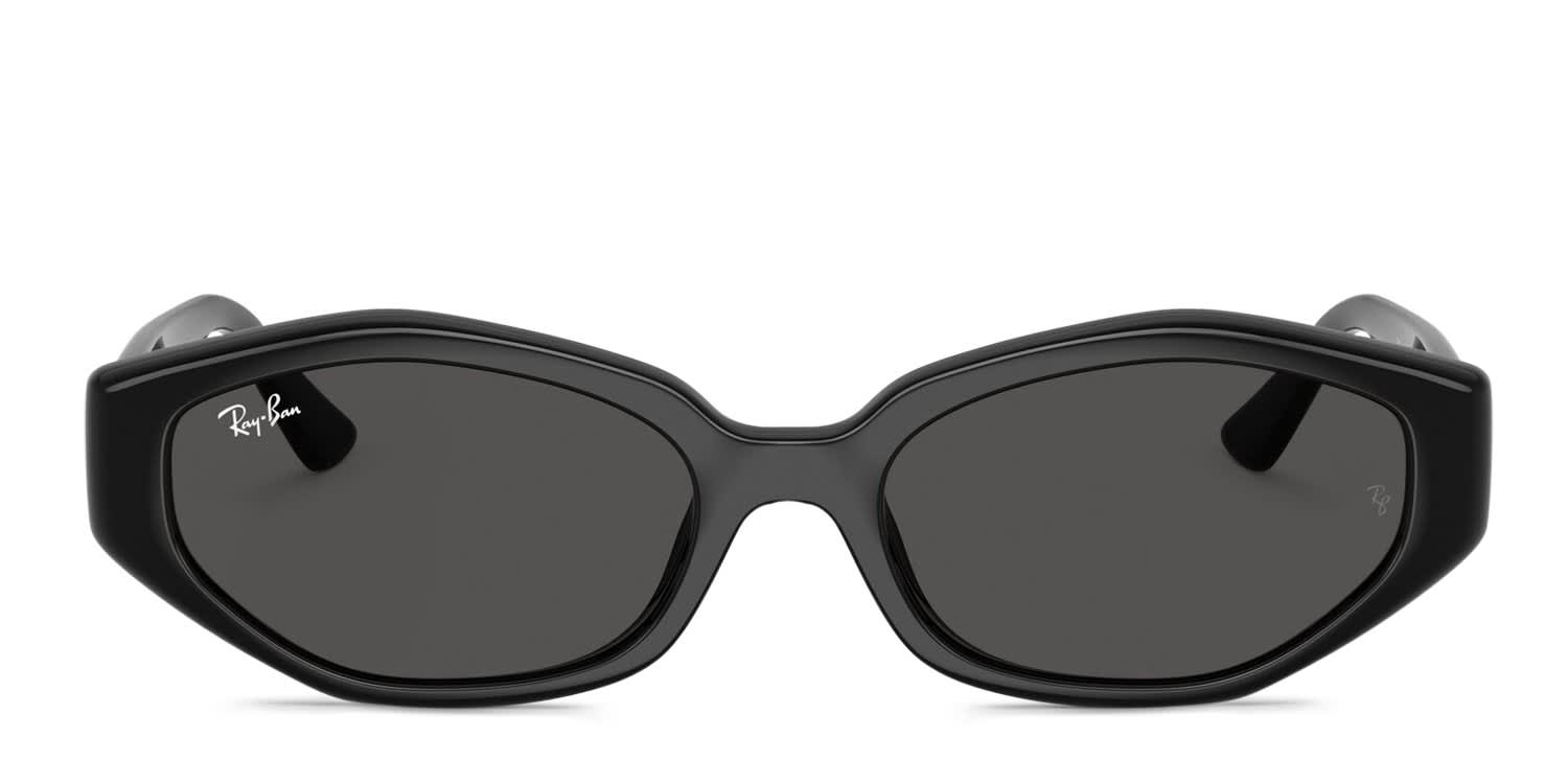 Ray-Ban RB4473D black frame with dark grey lenses. Lenses provide