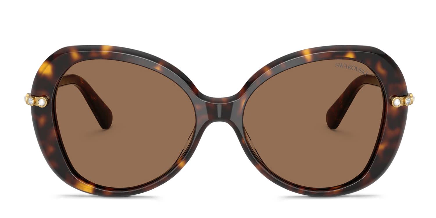 Swarovski SK6059 tortoise frame with dark brown lenses. Lenses