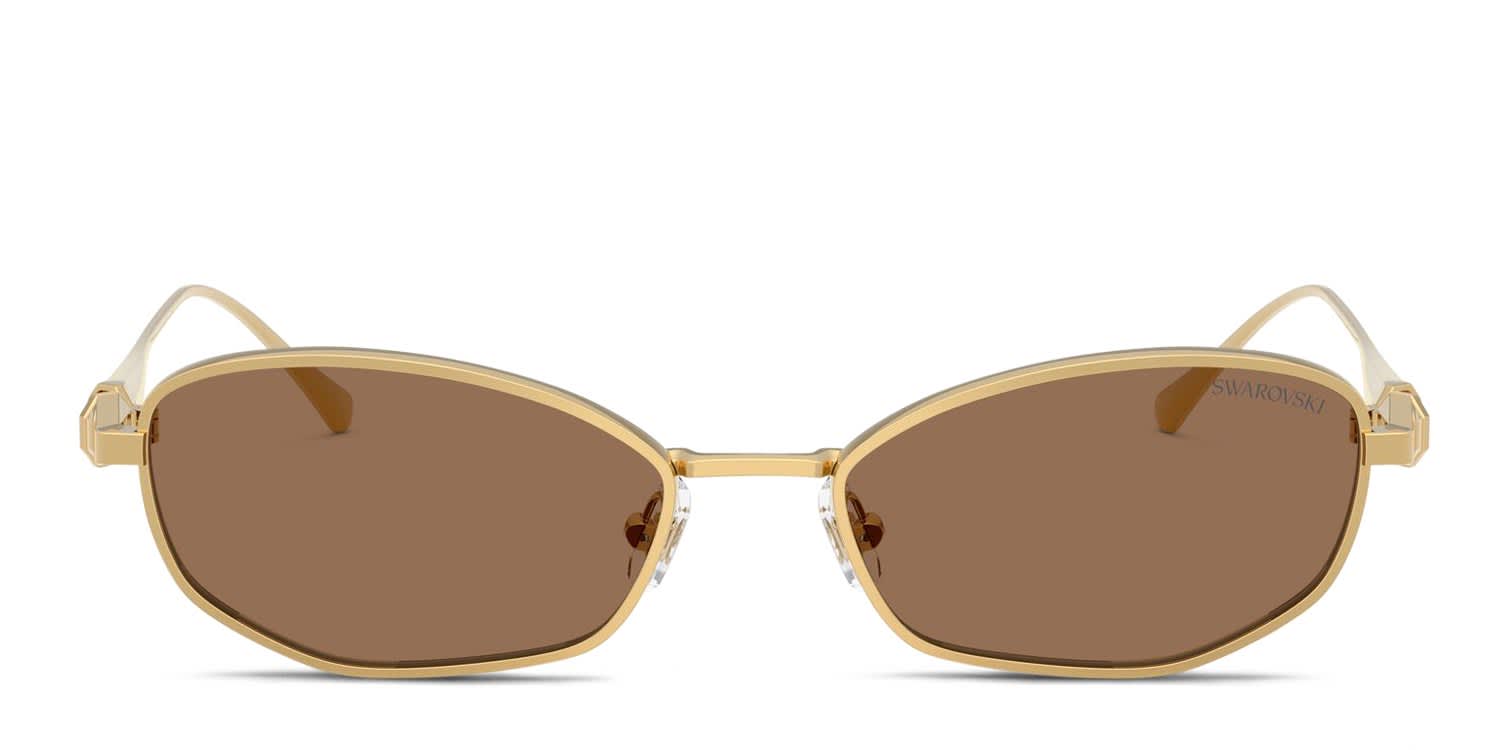 Swarovski SK7042 Gold, Brown glasses - Gold / Brown - Frontal View