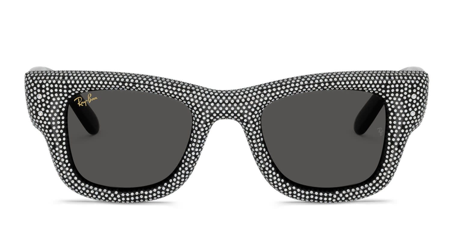 Ray-Ban RB4940BP Wayfarer Puffer Black, Gray glasses - Black / Gray - Frontal View