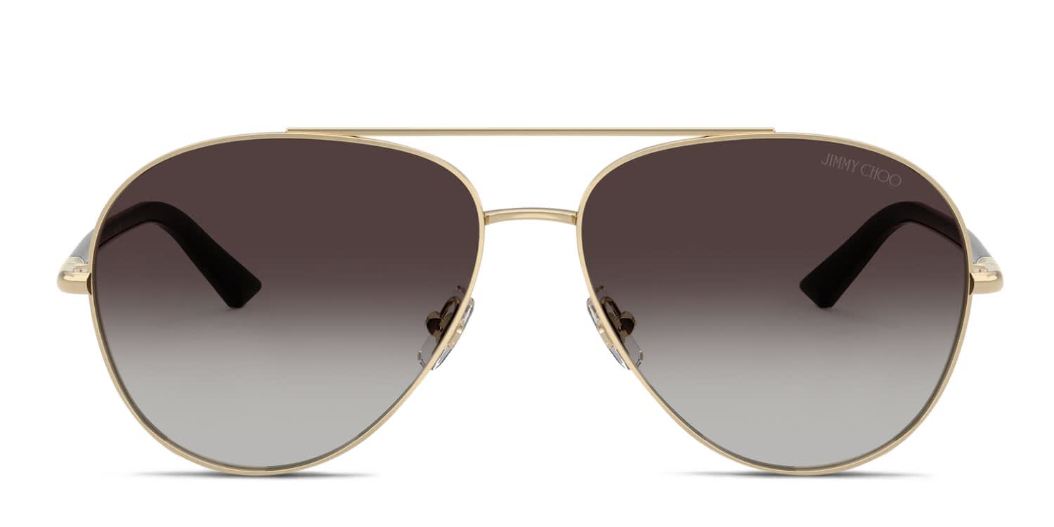 Jimmy Choo JIMENA/S gold frame with gradient grey lenses. Lenses