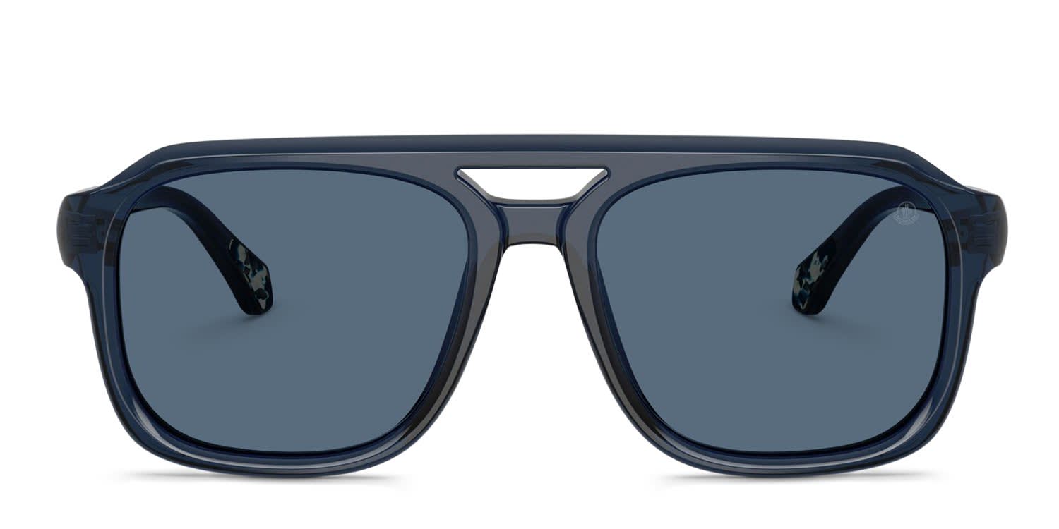 Moncler ME6024 Vantos Clear, Blue glasses - Clear / Blue - Frontal View