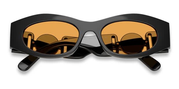 Versace VE4480U Sunglasses Black Plastic Cat-Eye Versace VE4480U Shiny Black frame with dark grey lenses  main image 3