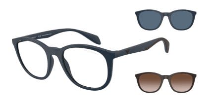 Emporio Armani EA4211 w/Clip-On Blue glasses - Blue - Angle View