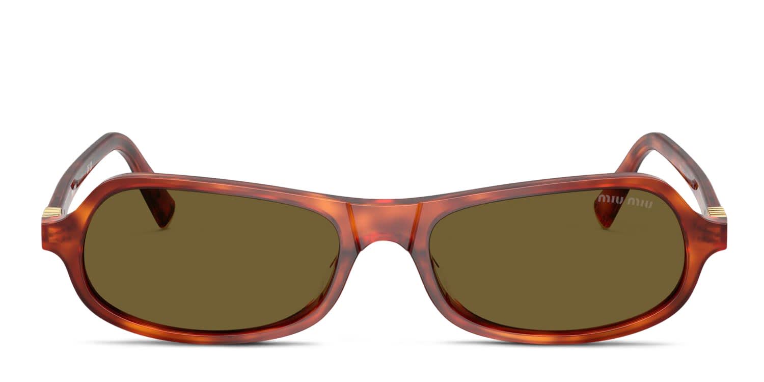 Miu Miu MUB10SU Tortoise, Red, Brown glasses - Brown / Tortoise - Frontal View