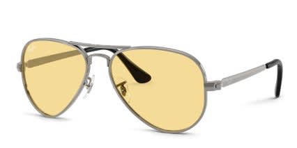 Ray-Ban RB3925 Aviator Max Gunmetal, Yellow glasses - Gunmetal / Yellow - Angle View