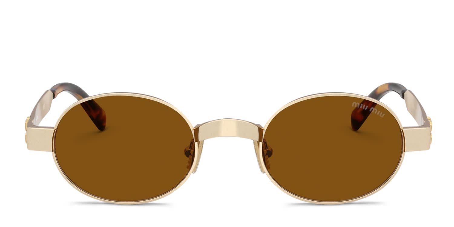 Miu Miu MUB51S Gold, Bronze glasses - Gold / Bronze - Frontal View
