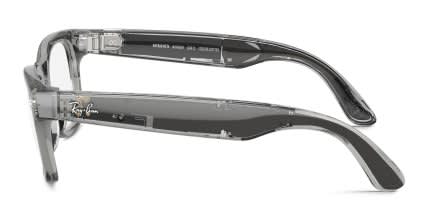 Ray-Ban Meta AI Glasses (Gen 2.0) Wayfarer RW4012 Gray, Clear glasses - Gray / Clear - Side View