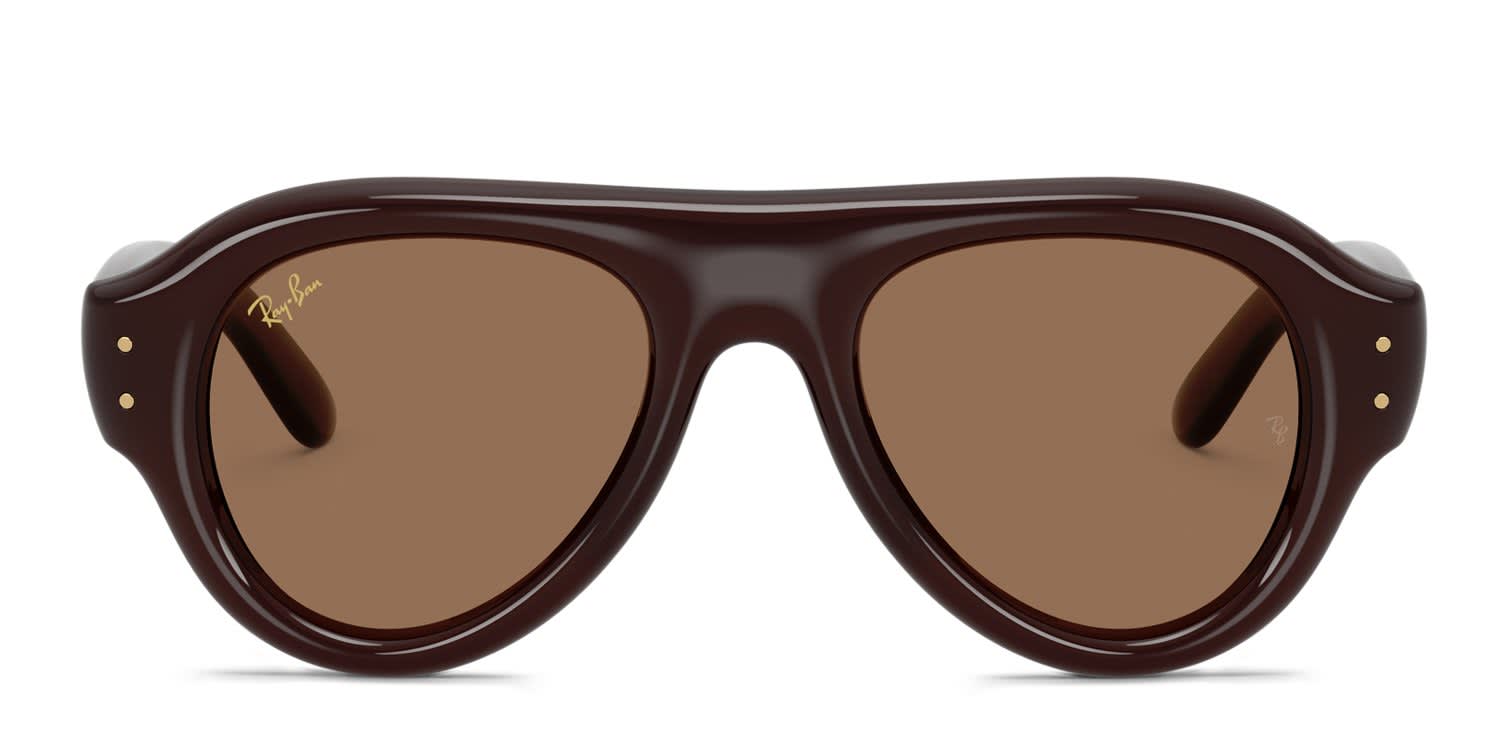 Ray-Ban x A$AP Rocky RB4925 Pilot Puffer Brown glasses - Brown - Frontal View