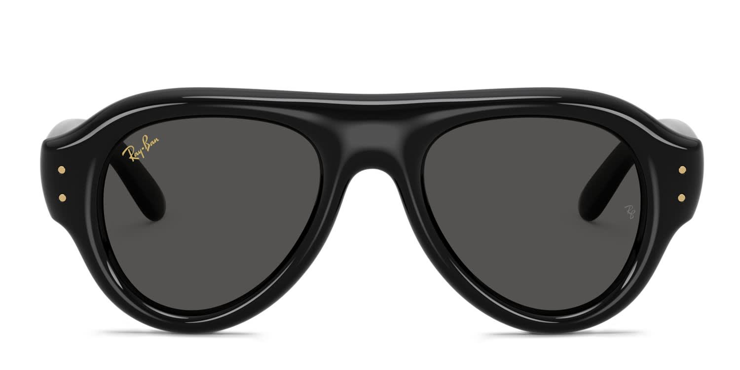 Ray-Ban x A$AP Rocky RB4925 Pilot Puffer Shiny Black glasses - Shiny Black - Frontal View