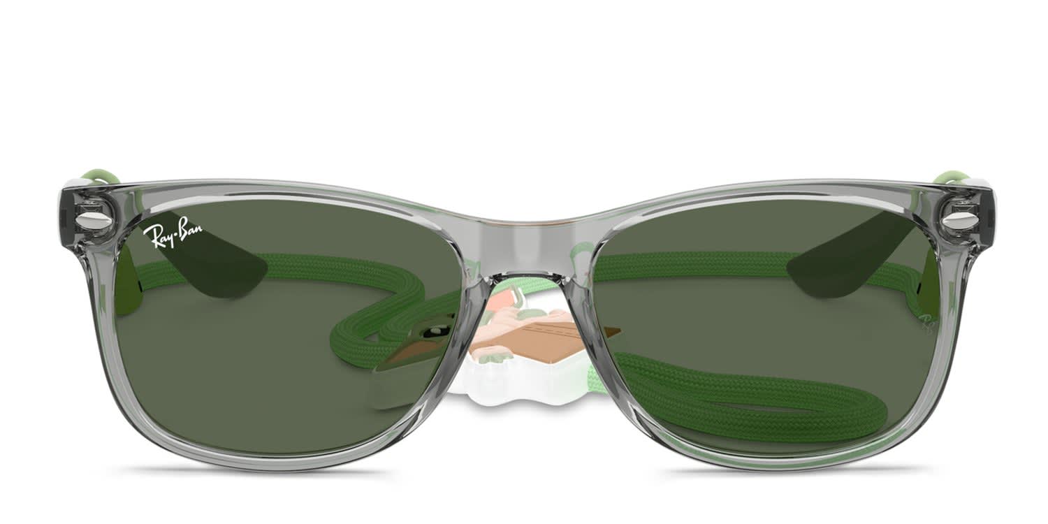 Ray-Ban RB9052S Grogu Mini New Wayfarer Star Wars Collection Kids glasses - Gray / Clear - Frontal View