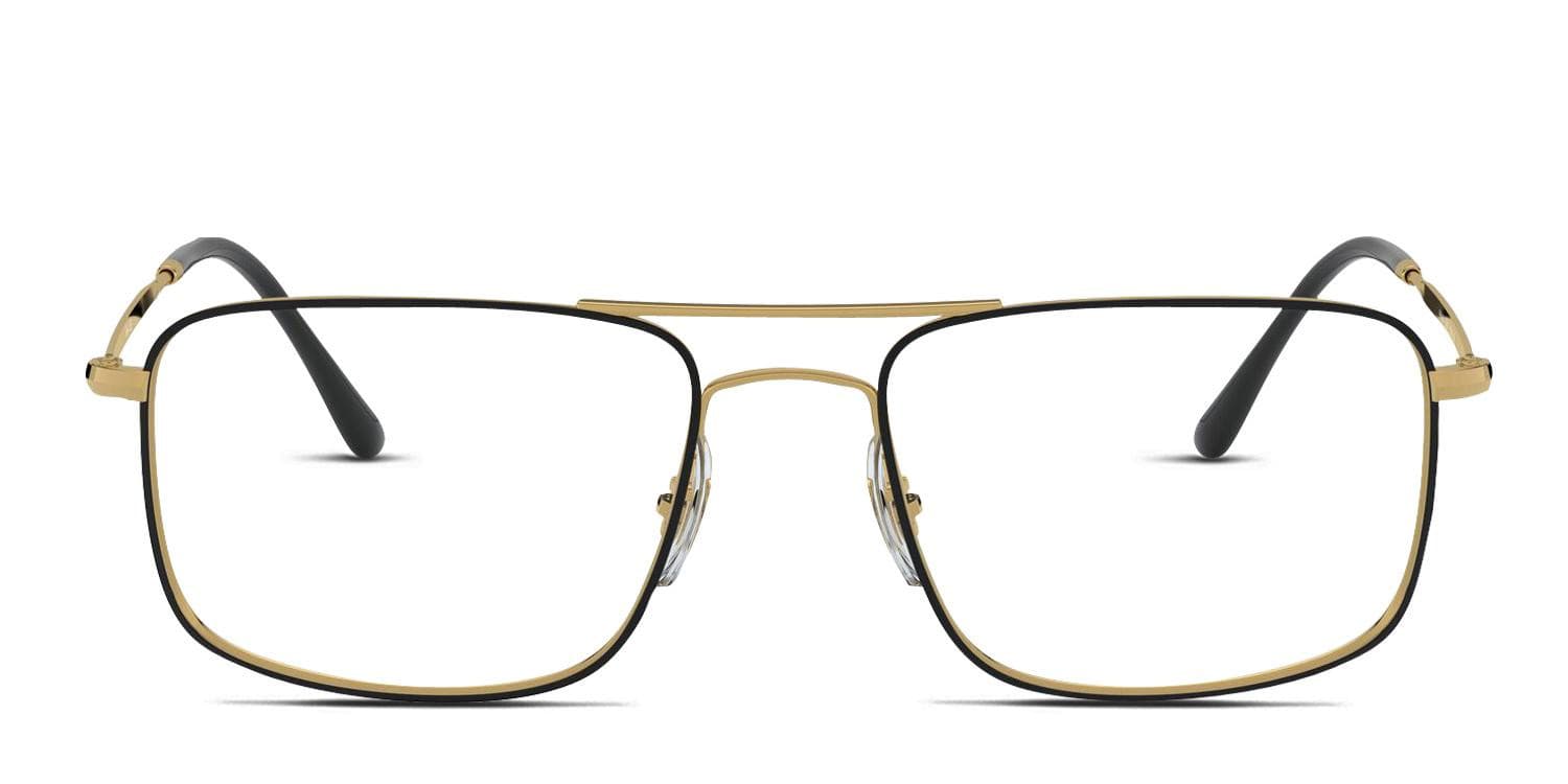 Ray-Ban RX6434 Black, Gold glasses - Black / Gold - Frontal View