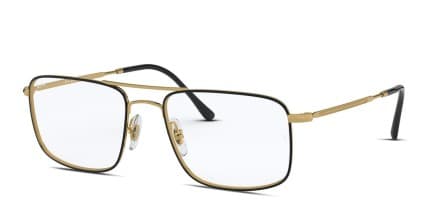 Ray-Ban RX6434 Black, Gold glasses - Black / Gold - Angle View