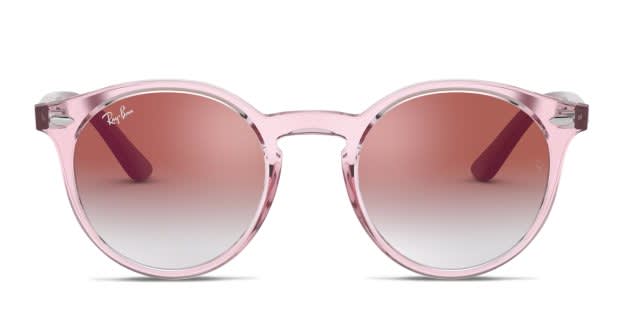 Ray-Ban RJ9064S Kids clear , pink frame with red mirrored lenses