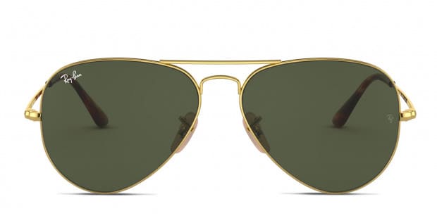 Ray Ban RB3689 Aviator Metal II Gold Green