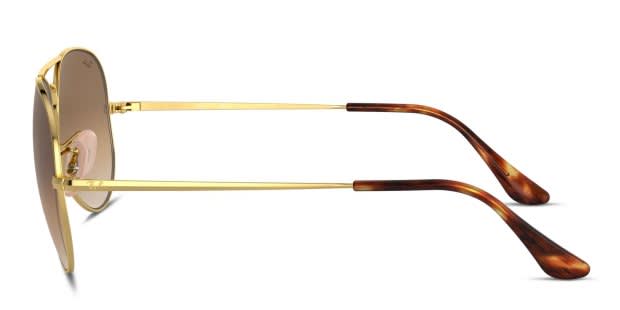 Ray-Ban RB3689 Aviator Metal II Gold, Brown, Tortoise Sunglasses