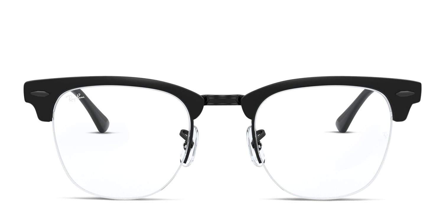 Ray-Ban RX3716VM Clubmaster Metal Black glasses - Black - Frontal View