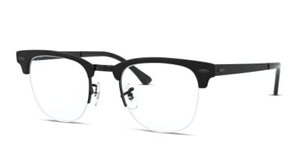 Ray-Ban RX3716VM Clubmaster Metal Black glasses - Black - Angle View