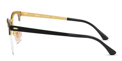 Ray-Ban RX3716VM Clubmaster Metal Black, Gold glasses - Black / Gold - Side View