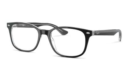 Ray-Ban RX5375 Black, Clear glasses - Black / Clear - Angle View