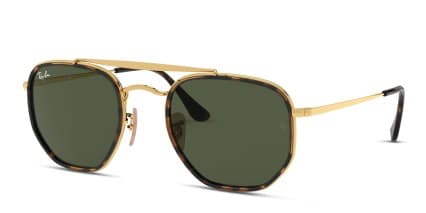 Ray-Ban RB3648M The Marshal II Tortoise, Gold, Green glasses - Tortoise / Gold / Green - Angle View