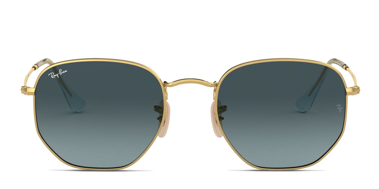 Ray-Ban RB3548N 9131/0Y 調光サングラス Ray-Ban RB3548N Hexagonal gold frame with blue/grey gradient