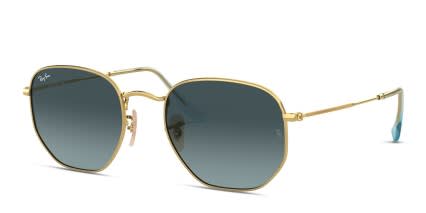 Ray-Ban RB3548N Hexagonal Blue , Gold , Clear glasses - Gold / Blue / Clear - Angle View