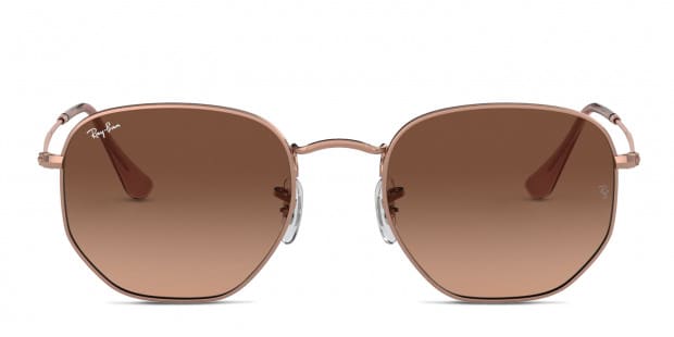 Ray Ban RB3548N Hexagonal Brown Gold Pink Prescription
